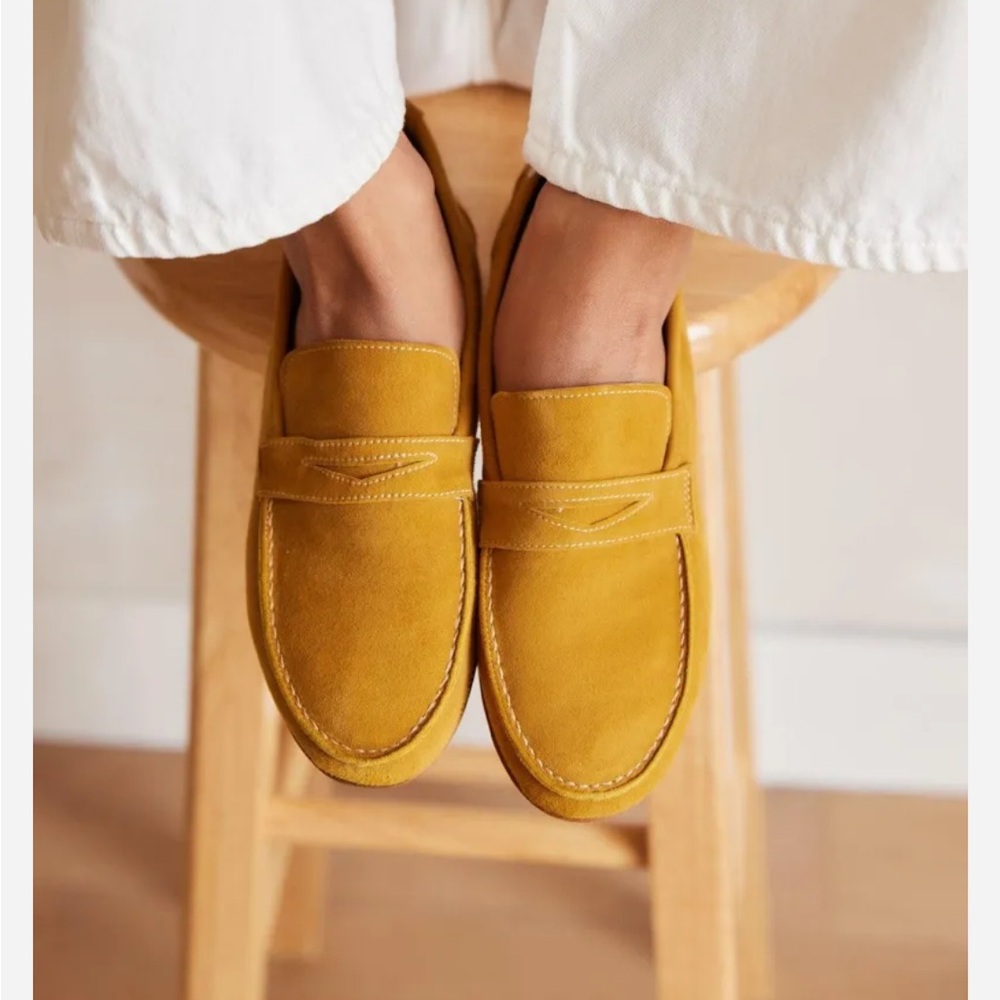 Jamie Haller women’s penny loafer Goldie suede